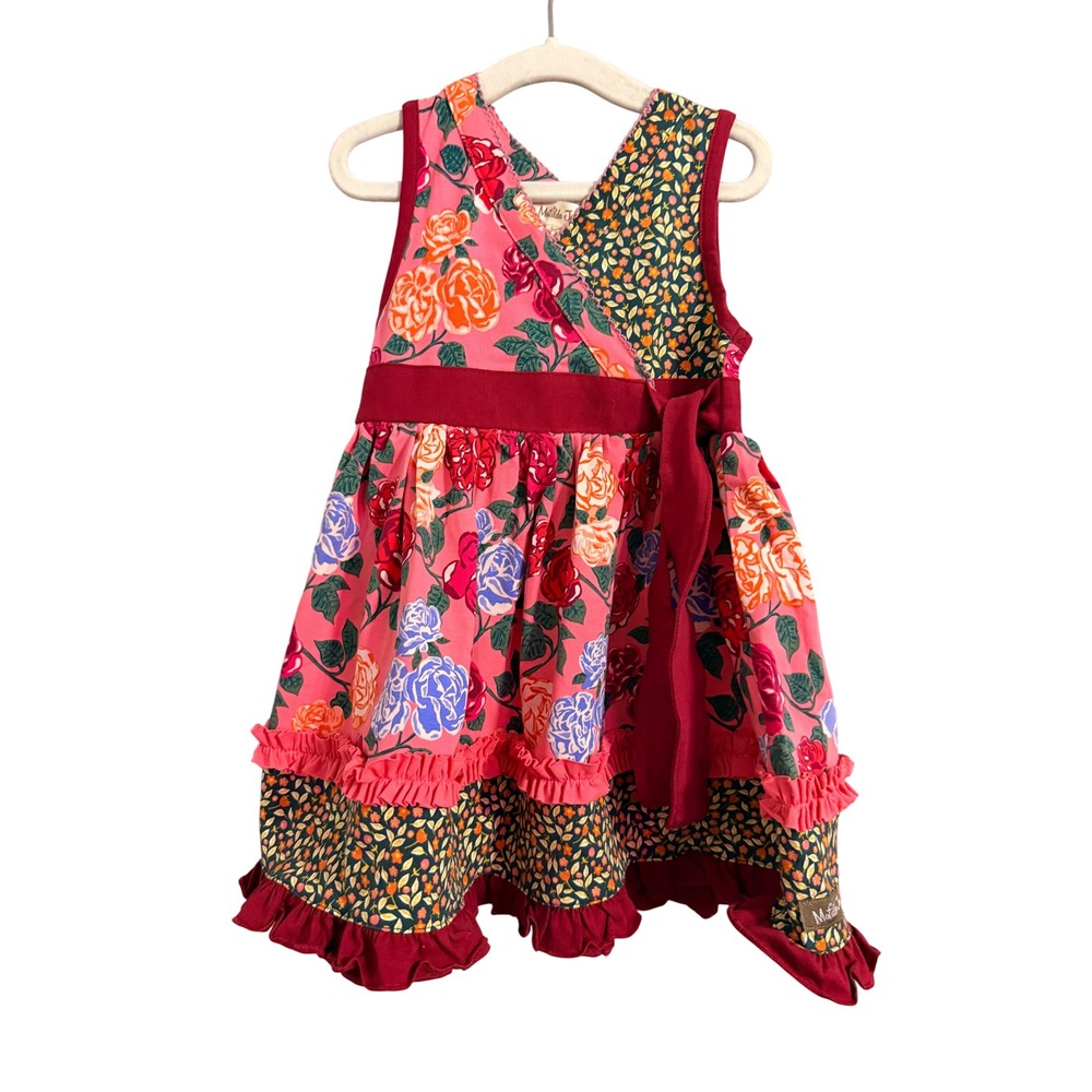 Matilda Jane Girls Floral‎ Rose Ruffle Tiered Dress Size 4